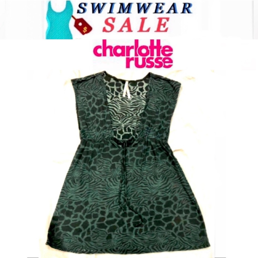 CHARLOTTE RUSSE grey/black top or cover up size L excellent like new condition